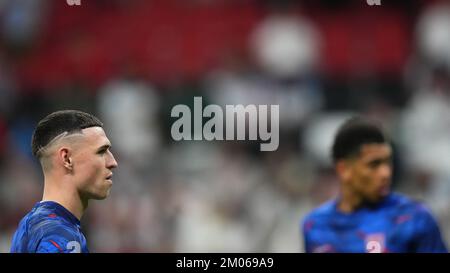 Phil Foden of England during the FIFA World Cup, Qatar. , . in Al Khor, Qatar. (Photo by Bagu Blanco/PRESSIN) Credit: PRESSINPHOTO SPORTS AGENCY/Alamy Live News Stock Photo