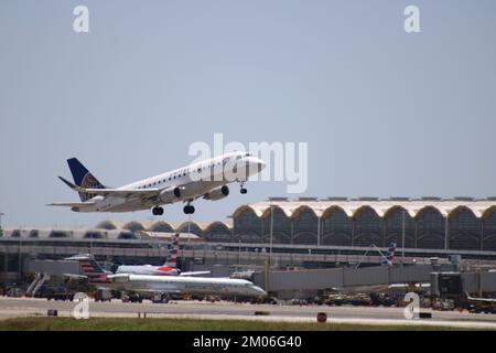 United Express taking off from Reagan National Airport in Washington DC Stock Photo