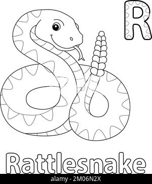 Rattlesnake Animal Isolated Coloring Page for Kids Stock Vector Image ...