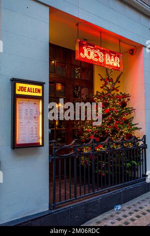 Joe Allen Bar & Restaurant on Burleigh St between the Strand and Covent ...