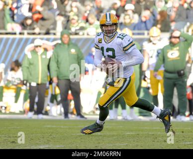 Chicago, United States. 04th Dec, 2022. Chicago Bears running back David  Montgomery (32) celebrates a second quarter touchdown against the Green Bay  Packers at Soldier Field in Chicago on Sunday, December 4