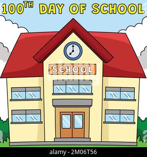 100th Day Of School Cartoon Colored Clipart Stock Vector Image & Art ...