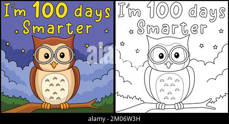 100th Day Of School Smarter Owl Illustration Stock Vector