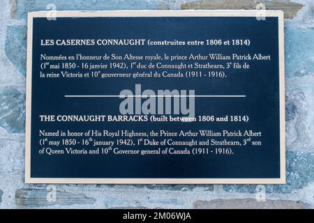Connaught Barracks sign in Quebec City Stock Photo - Alamy