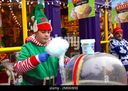 Rochester stepped back to Victorian era to celebrate the author Charles Dickens with the city’s Dickensian Christmas Festival. Many famous characters Stock Photo