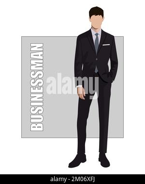 Stylish man in a flat style on an interesting background with the ...