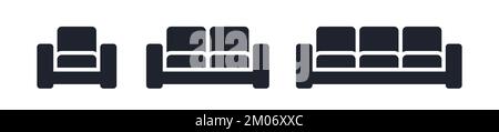 Armchair sofa and row of seats icon Stock Vector