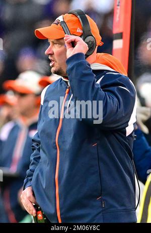 Denver Broncos head coach Nathaniel Hackett talks during a news ...