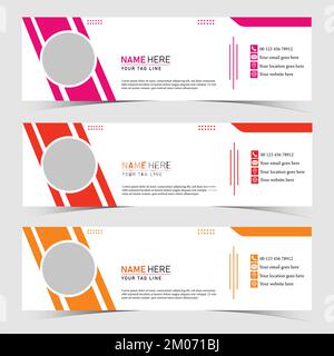 Email signature design vector template. Stock Vector