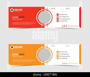 Email signature design template. Stock Vector