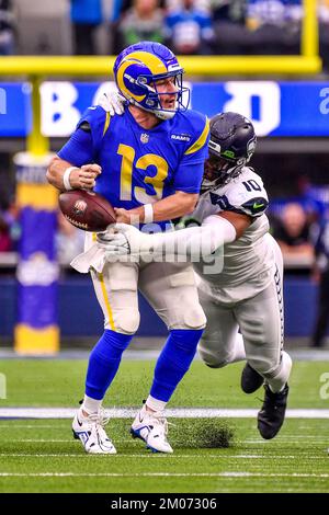 Seattle Seahawks Linebacker Uchenna Nwosu Warms Up Before An NFL ...