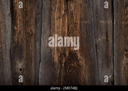 Background with the texture of brown old wooden boards Stock Photo
