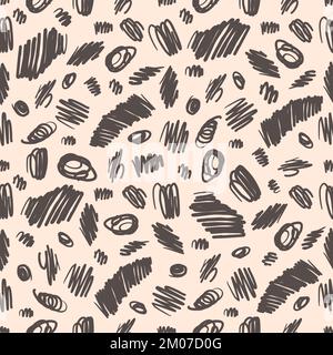 Hand drawn vector marker scribble seamless pattern. Vector scrawl ornament for textile prints, wrapping paper, wallpapers Stock Vector