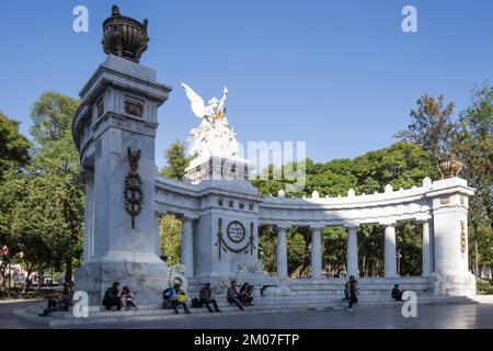 View of the Benito Juárez Hemicycle, a Neoclassical monument located at the Alameda Central park in Mexico City commemorating the Mexican statesman Stock Photo