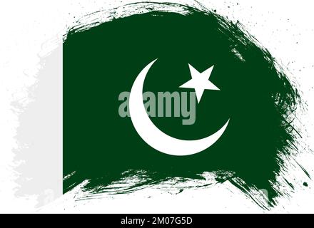 Stroke brush painted flag of pakistan on white background Stock Photo ...