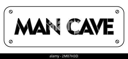 Man Cave Vector Sign flat illustration Stock Vector