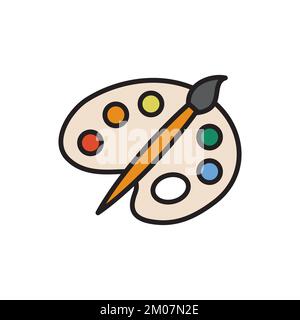 Palette icon on white background Stock Vector