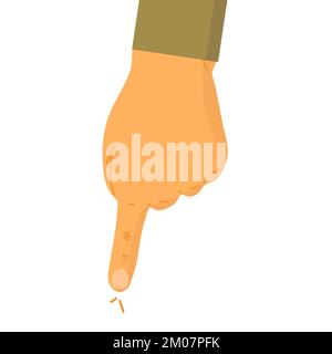 Hand pointing. Index finger touches on screen or shows something. Icon vector illustration Stock Vector