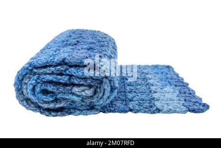Warm winter scarf on a white background. Stock Photo