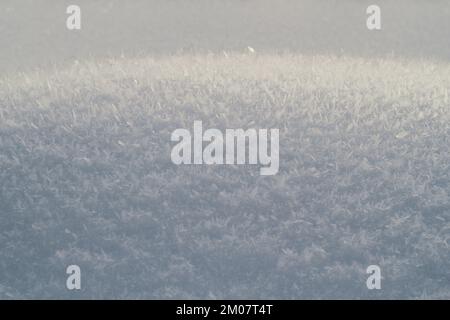 Close up snow pile with snowflakes macro shot concept photo Stock Photo