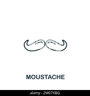 Moustache icon. Monochrome simple Barber Shop icon for templates, web design and infographics Stock Vector