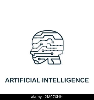 Artificial Intelligence icon. Monochrome simple Business Intelligence icon for templates, web design and infographics Stock Vector