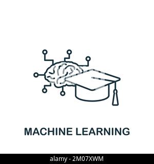Machine Learning icon. Simple line element business intelligence symbol for templates, web design and infographics. Stock Vector
