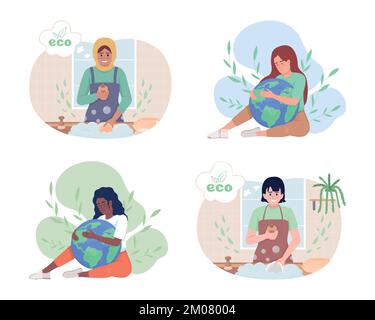 Environment care 2D vector isolated illustration Stock Vector