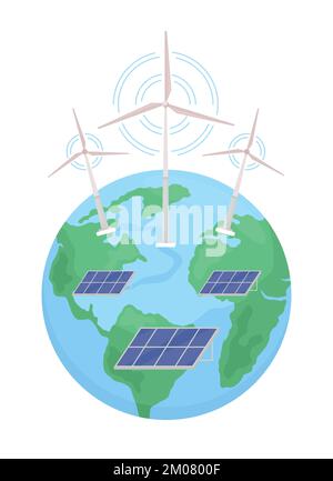 Wind turbine semi flat color vector object Stock Vector Image & Art - Alamy