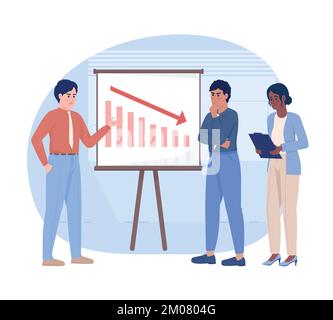 Company bankruptcy 2D vector isolated illustration Stock Vector