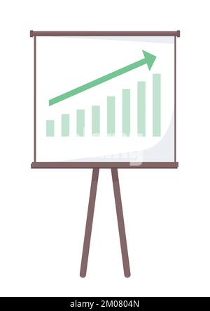 Growth diagram on board semi flat color vector object Stock Vector