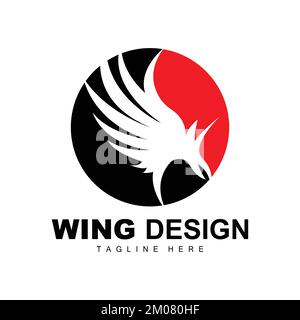 Wings Logo, Phoenix Logo, Bird Wing Vector, Template Illustration, Wing Brand Design Stock Vector