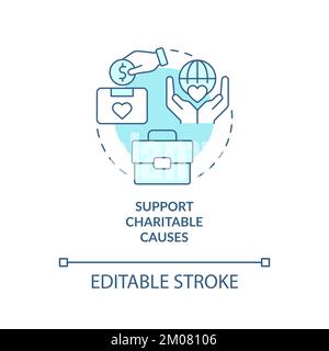 Support charitable causes turquoise concept icon Stock Vector