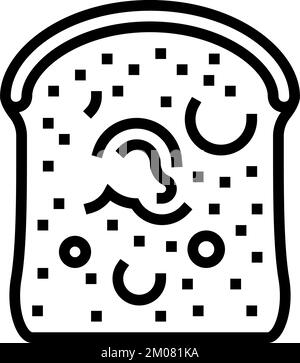 bread rotten food line icon vector illustration Stock Vector Image ...