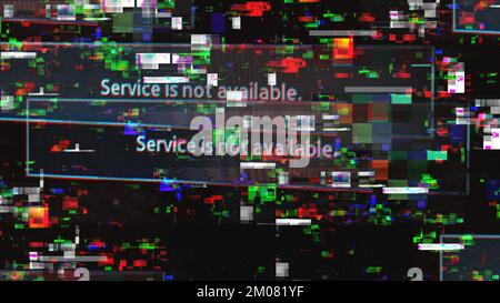 Service is not available message on tv screen with glitch effect Stock Photo