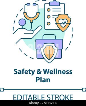 Safety and wellness plan concept icon Stock Vector