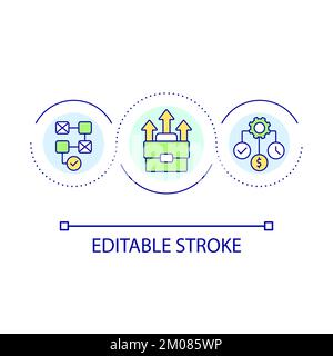 Business development plan loop concept icon Stock Vector