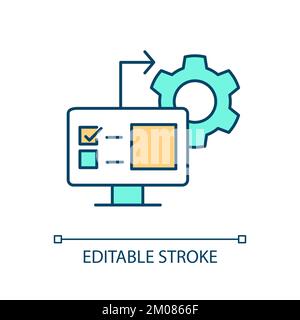 Business process automation RGB color icon Stock Vector