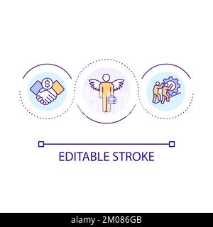 Business co-ownership loop concept icon Stock Vector