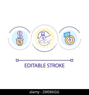 Boost income growth loop concept icon Stock Vector