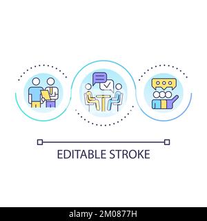 Ask neutral questions loop concept icon Stock Vector