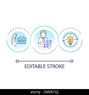 Rethink hiring process loop concept icon Stock Vector
