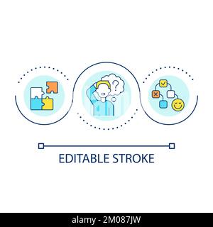 Selectively remember information loop concept icon Stock Vector