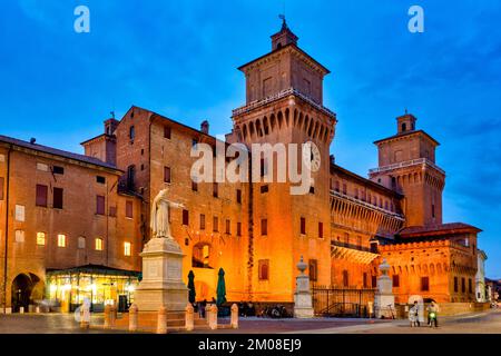 View of the Castello Estense, Ferrara Italy Stock Photo