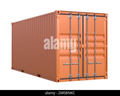 Shipping sea container 20 feet sketch outline perspective 3d ...