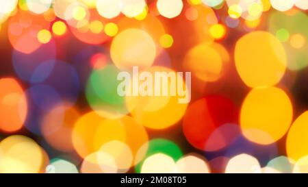 Abstract Background With Holiday Lights Of Different Colors Stock Photo