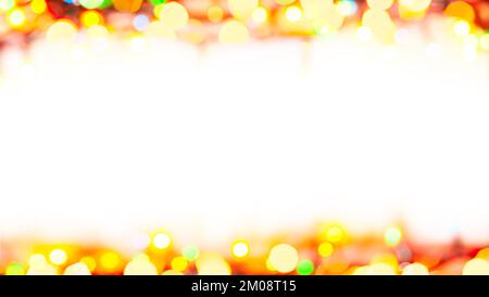 Christmas Lights - Abstract composition with space for text on pure white background Stock Photo