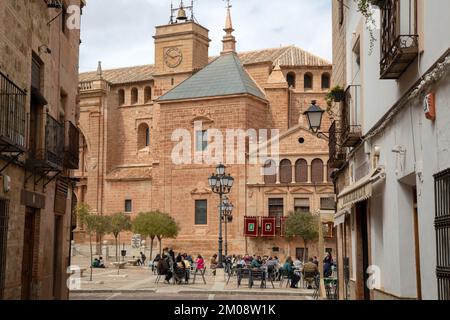 San Andres - St Andrews Church, Plaza Mayor Square, Villanueva de los Infantes, Ciudad Real, Spain Stock Photo