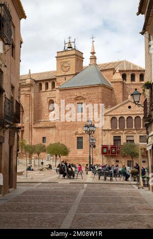 San Andres - St Andrews Church, Plaza Mayor Square, Villanueva de los Infantes, Ciudad Real, Spain Stock Photo