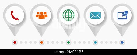 Social media vector icons, internet flat design web pointers collection, business concept infographic template Stock Vector
